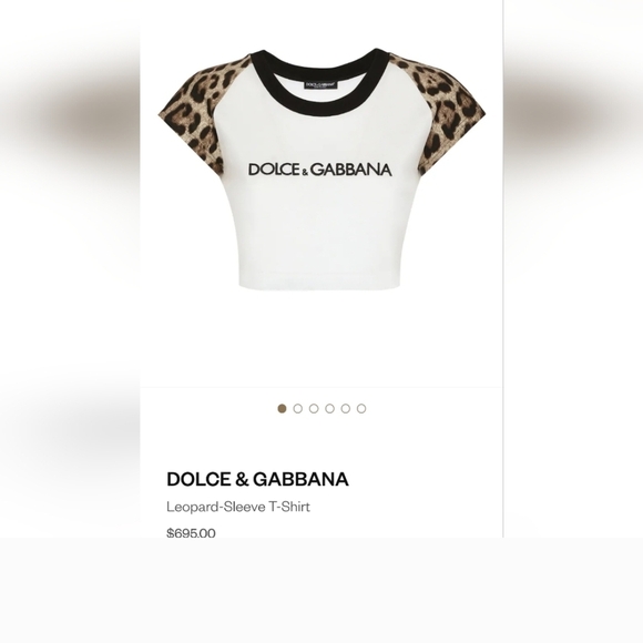Dolce & Gabbana White Top with Leopard Sleeves - Picture 2 of 3